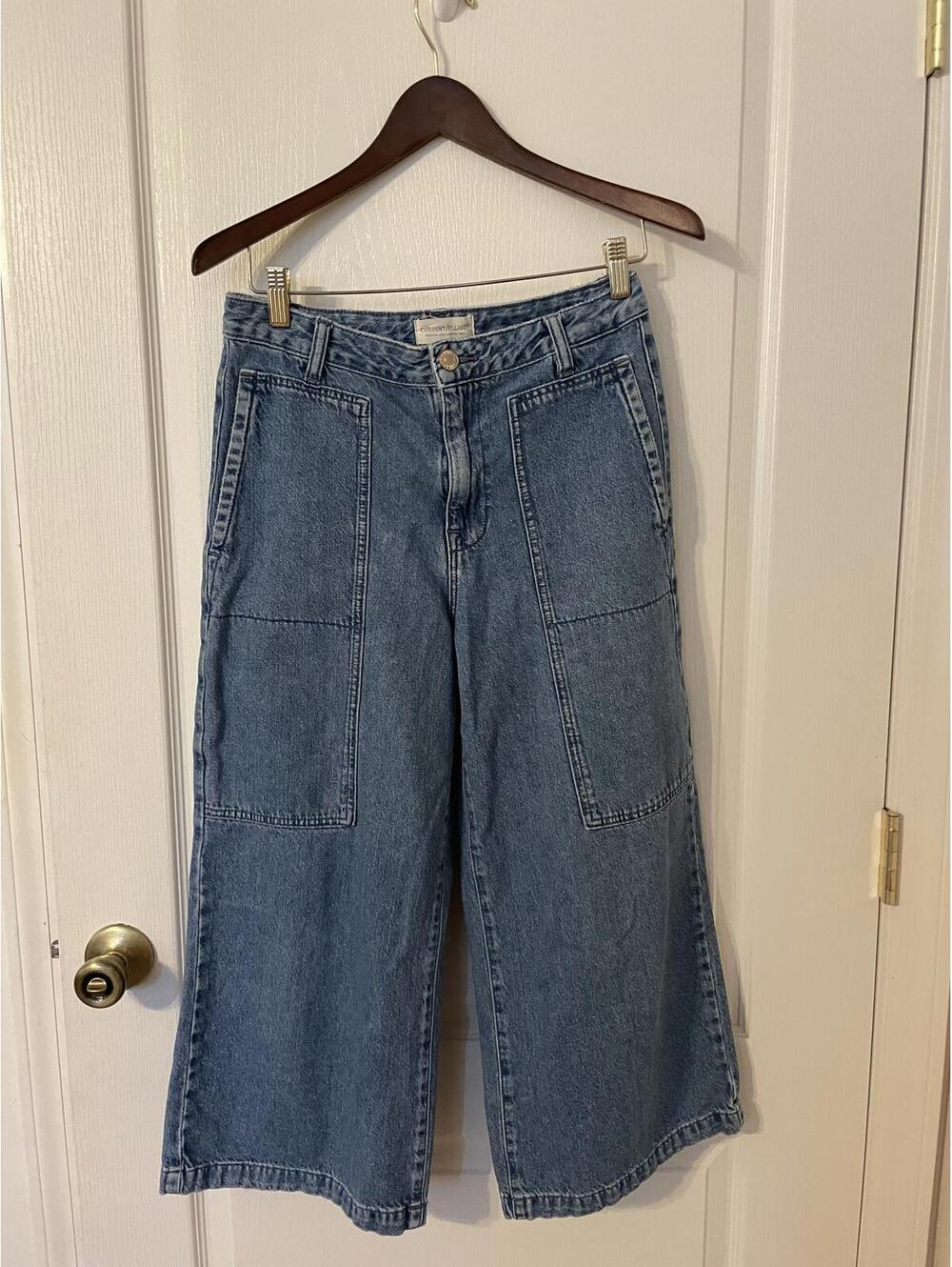 Current Elliot wide leg high waist giant pockets medium wash Size 27